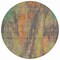 Homeroots 8' Orange And Teal Blue Round Abstract Washable Indoor Outdoor Area Rug 616162 - alternate 4