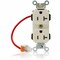 Leviton Straight Blade Receptacle, 5-20R, 20 A, 125V AC, Flush Mount, Self-Grounded M5362-SCT - alternate 1