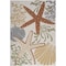 Homeroots 5' X 7' Ivory Orange and Blue Indoor Outdoor Area Rug 527629 - alternate 1