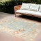 Homeroots 8' X 10' Blue and Orange Floral Stain Resistant Indoor Outdoor Area Rug 531498 - alternate 1
