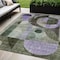 Homeroots 5' X 8' Olive Green Purple And Gray Geometric Washable Indoor Outdoor Area Rug 604415 - alternate 1