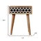 Homeroots 22" Black White And Brown Solid Wood Geometric Bone Inlay One Drawer Nightstand 651519 - alternate 13