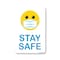 Signmission Public Safety Sign, Stay Safe Smiley Face W/ Mask, 24in X 18in Aluminum Sign, OS-NS-A-1824-25348 OS-NS-A-1824-25348 - alternate 1