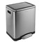 Happimess Elmo Rectangular 8-Gallon Double Bucket Trash Can with Soft-Close Lid, Platinum Silver HPM1004A - alternate 1