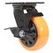 Vestil Polyurethane Swivel With Brake Caster 5 In. Diameter x 2 In. Width 726 lb Orange/Black CST-BN-5X2PUP-SWB - alternate 3
