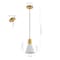 Jonathan Y Apollo 6" 1-Light Mid-Century Modern Iron LED Pendant, White/Brass Gold JYL6131B - alternate 7