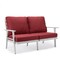 Leisuremod Walbrooke 3-Piece Outdoor Patio Set, White Aluminum Frame & Removable Cushions, Red WW-57-31R - alternate 6
