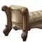 Homeroots 74in Bone and Gold Tufted Faux Leather Upholstered Bench 374241 - alternate 4