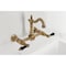 Kingston Brass Two-Handle Wall Mount Bridge Kitchen Faucet, Antique Brass KS2443PKL - alternate 3