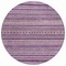 Homeroots 8' Plum And Lilac Round Striped Washable Indoor Outdoor Area Rug 615358 - alternate 6