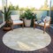Homeroots 8' Beige And Ivory Round Floral Washable Indoor Outdoor Area Rug 599858 - alternate 6