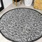Jonathan Y Madrid Vintage Filigree Textured Weave Light Gray/Black 5 ft Round Indoor/Outdoor Area Rug SMB107E-5R - alternate 1