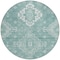 Homeroots 8' Aqua Teal Blue And Ivory Round Medallion Washable Indoor Outdoor Area Rug 589028 - alternate 6