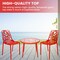 Leisuremod Devon 3-Piece Aluminum Patio Dining Set, Tempered Glass Top Table & 2 Stackable Chairs, Red DT20CR - alternate 5