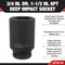 Performance Tool 3/4 in. Dr. 1-1/2 in. 6 pt Impact Socket, Deep, Chrome Moly M742-48 - alternate 3