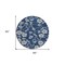 Homeroots 8' Navy Blue And Gray Round Floral Washable Indoor Outdoor Area Rug 600026 - alternate 6