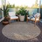 Homeroots 8' Brown And Ivory Round Chevron Washable Indoor Outdoor Area Rug 612246 - alternate 7