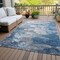 Homeroots 5' X 8' Denim Blue And Sky Blue Abstract Washable Indoor Outdoor Area Rug 582159 - alternate 6