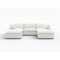 Homeroots 120" White Linen Blend Modular Sofa With Ottoman And Storage 714562 - alternate 2