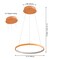 Jonathan Y Brice 15.75" Modern Contemporary Metal Round Dimmable Integrated LED Pendant, Orange JYL7202G - alternate 7