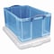 Really Useful Box Snap-Lid Storage Bin, 16.9 gal, 17.31in x 28in x 12.25in, Transparent Blue 64L TBL - alternate 3