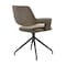 Armen Living Penny Swivel Upholstered Dining Chair in Brown Fabric with Black Metal Legs - Set of 2 LCPESICOBLK - alternate 7