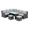 Hospitality Rattan Patio Ultra 5-Piece Sectional Dining Set with Cushions 890-3215F-GRY-5PC - alternate 1