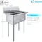 Amgood 22 in. x 34 in. Stainless Steel Two Compartment Sink with 14 in. x 16 in. x 11 in. Bowls AMG SINK S2C-141611-NF-Z - alternate 9