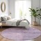 Homeroots 8' Plum And Purple Round Medallion Washable Indoor Outdoor Area Rug 616126 - alternate 2