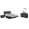 Homeroots Four Piece Wood Brown Solid Wood Bedroom Set With Mirror 343926 - alternate 1