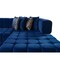 Homeroots Blue Velvet U Shaped Three Piece Sofa and Chaise Sectional With Toss Pillows 643886 - alternate 5