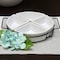 Gibson Gracious Fine Ceramic Dining Four Section Tray Set with Metal Rack in White 92605.05 - alternate 4