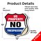 Signmission No Trespassing Shield Sign U.S. Property, 12 inch X 12 inch, Vinyl Decal, 2PK SHI-D-2PACK-12-411 - alternate 4