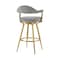 Armen Living Justin 30in Swivel Bar Stool with Gold Brushed Stainless Steel and Anchor Gray Fabric LCJTBABGLAGRY30 - alternate 7