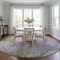 Homeroots 8' Round Purple Round Abstract Washable Non Skid Indoor Outdoor Area Rug 559609 - alternate 7