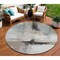 Homeroots 8' Brown Black And Gray Round Abstract Washable Indoor Outdoor Area Rug 603649 - alternate 1