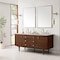 James Martin Vanities Amberly 72'' D Vanity, Mid-Century Walnut w/ Jasmine Pearl Top w/FreePower Wireless Charger 670-V72-WLT-FEJP - alternate 6