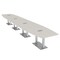 Skutchi Designs Boat Conference Table With Power Unit, 48 in W, 240 in L, Ivory HAR-BOT-48x240-DOU-K458-ESIL - alternate 1