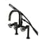 Kingston Brass 7" Center Deck-Mount Clawfoot Tub Faucet with Hand Shower, Matte Black AE8400CG - alternate 1