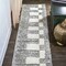 Jonathan Y Petra Abstract Stripe Geometric Shag White/Gray 2 ft. x 8 ft. Runner Rug MOH407A-28 - alternate 1