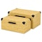 Homeroots Set of Two Natural And Black Faux Rattan Nesting Storage Boxes With Lids, 2PK 712930 - alternate 7