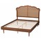 Baxton Studio Camden Mid-Century Walnut Brown Wood and Rattan King Size Platform Bed 247-12667-9816-ZORO - alternate 8