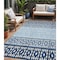 Homeroots 5' X 8' Blue Sky Blue And Ivory Geometric Washable Indoor Outdoor Area Rug 613826 - alternate 1