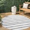 Jonathan Y Colonia Berber Stripe Ivory/Black 6 ft Round Indoor/Outdoor Area Rug SMB125D-6R - alternate 1