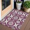 Homeroots 3' X 5' Eggplant Ivory And Gray Medallion Washable Indoor Outdoor Area Rug 589602 - alternate 1