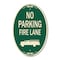 Signmission No Parking Fire Lane, 12 Inch X 18 Inch Designer, Heavy Gauge Aluminum A-OV-G-1218-9824 - alternate 1
