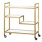 Homeroots Brass Steel And Glass Rolling Bar Cart 530450 - alternate 5