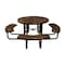 Leisure Craft 46" Round Picnic Table, Perforated Metal, Portable, Brown T46ROP-PERF-BROWN - alternate 1