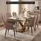 Leisuremod Allure Tufted PU Leather Side Dining Chair, Gold Accent Base AC52TP - alternate 8