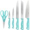 Martha Stewart Everyday Keswick 7 Piece Stainless Steel Cutlery and Wood Block Set in Teal 141047.07 - alternate 6